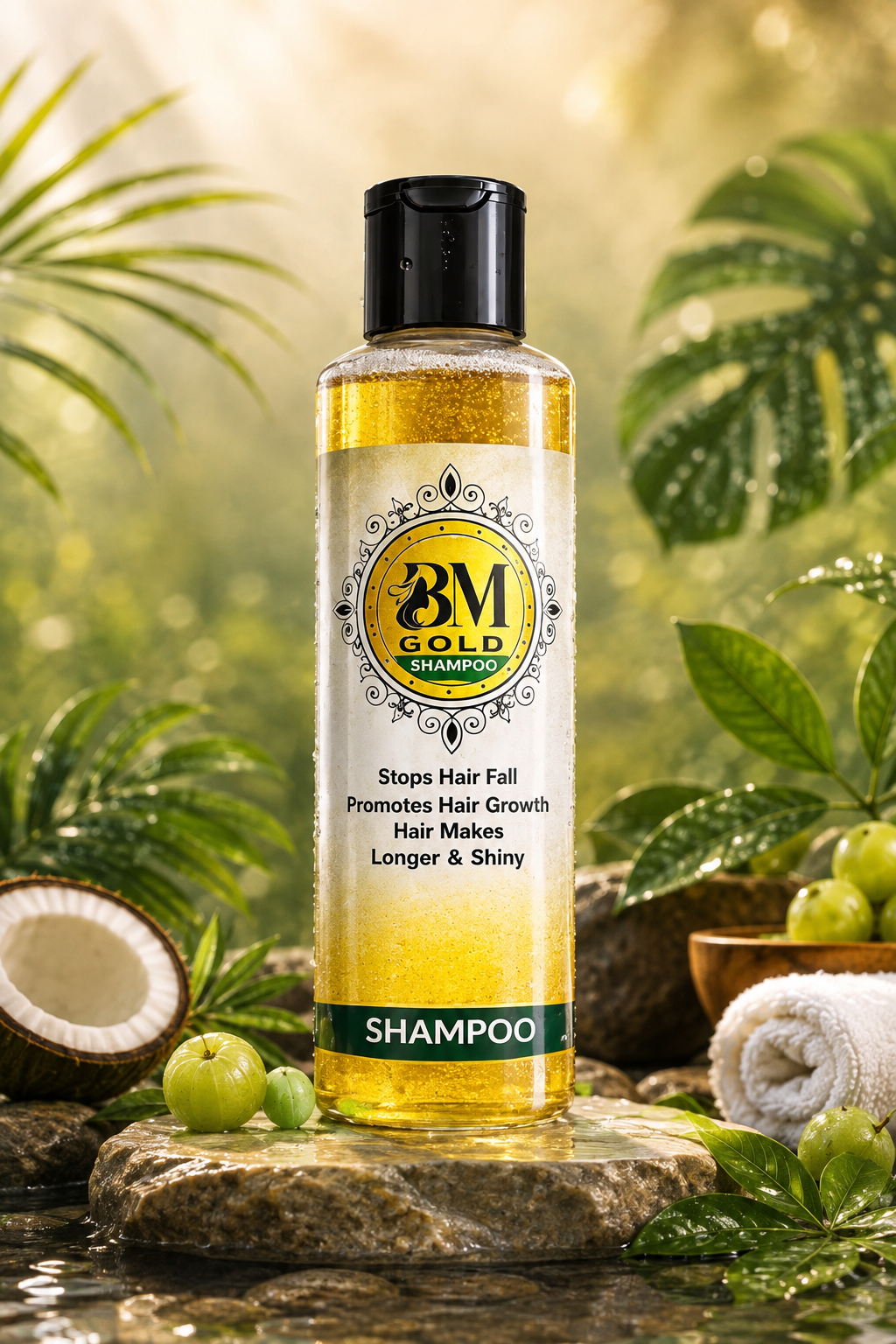 BM Gold Premium Herbal Shampoo – Healthy, Strong & Shiny Hair 100ml