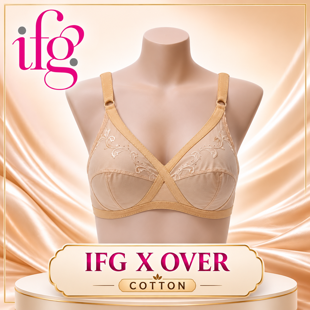X-Over Cotton Bra with Full Coverage Support