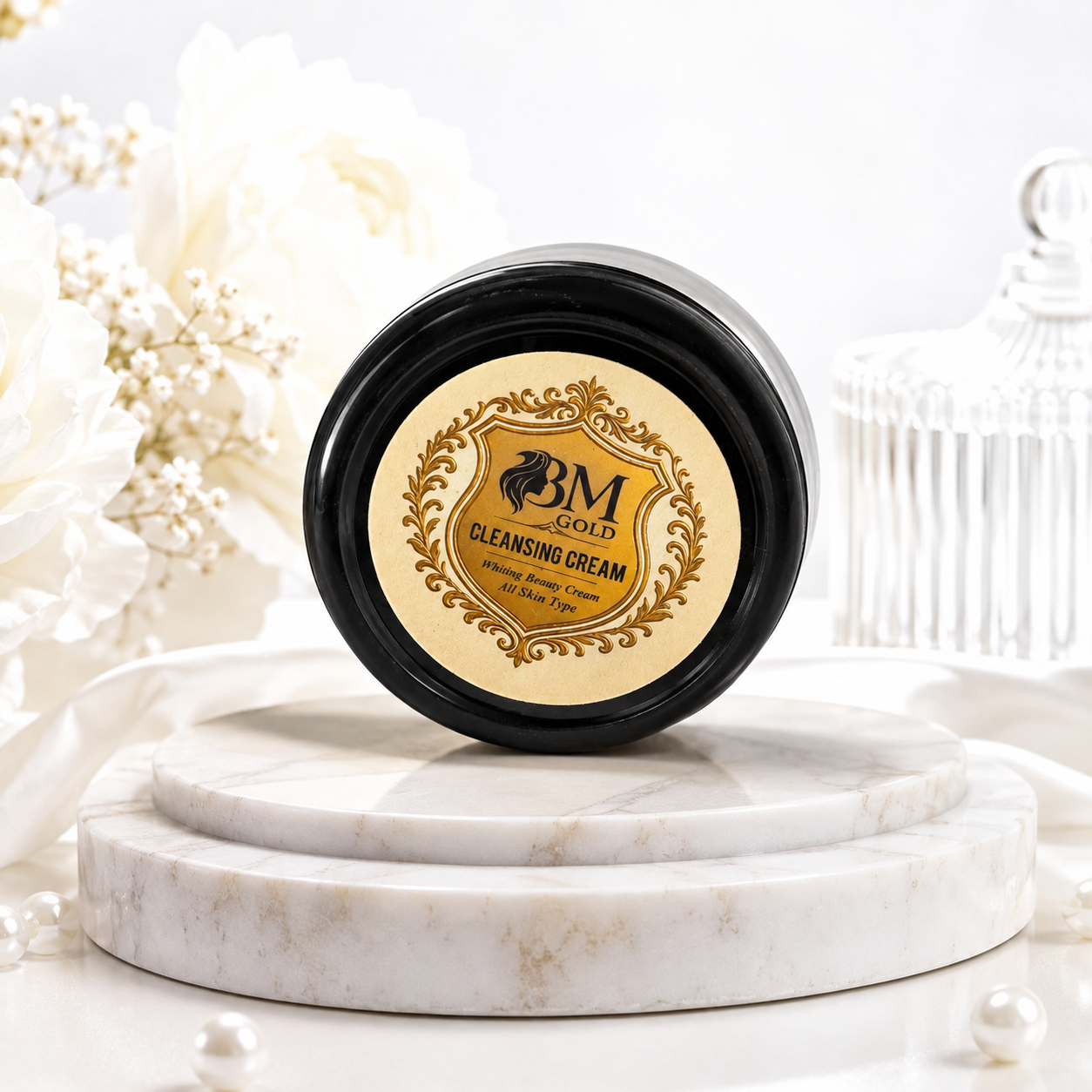 BM Gold Herbal Organic Whitening Cleansing Cream – Gentle Facial Care for All Skin Types