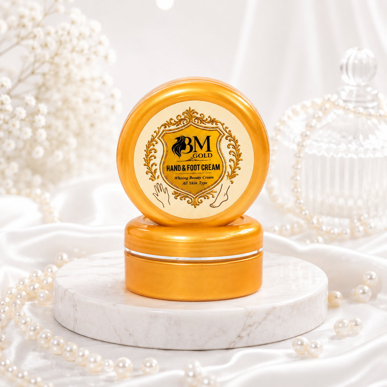 BM Gold Hand & Foot Cream | Organic Hand & Foot Care Cream | Moisturizing & Skin Brightening Cream | All Skin Types