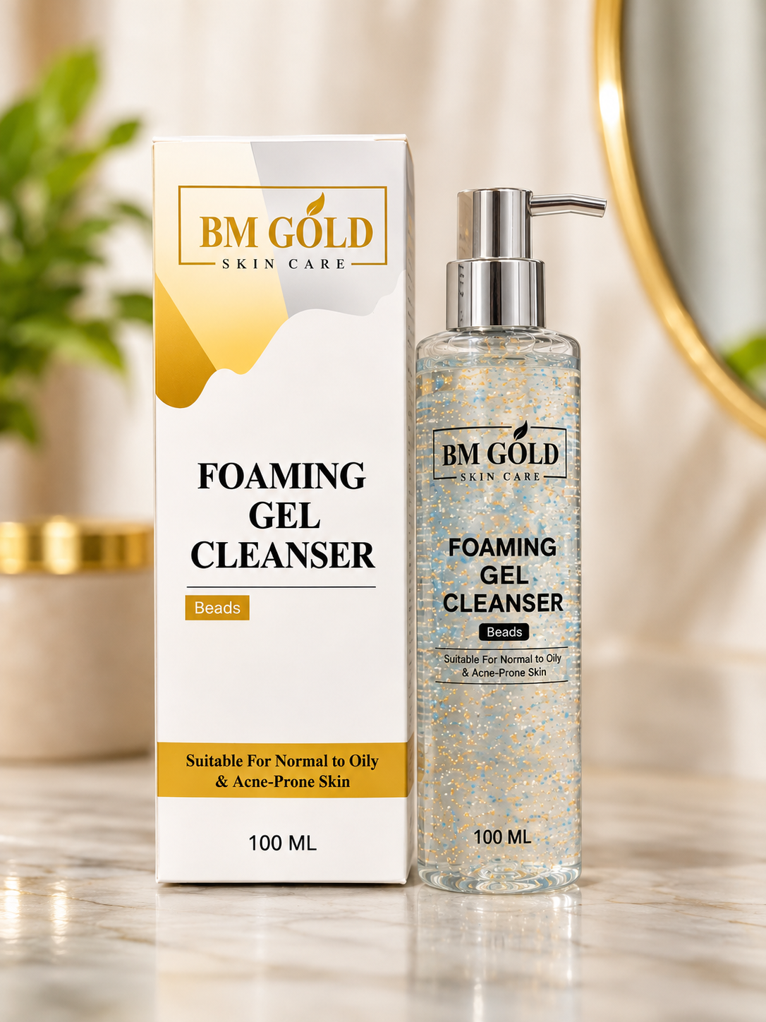 BM GOLD Foaming Gel Cleanser with Kojic Acid | Organic Face Wash | Acne-Prone Skin Cleanser | Brightening & Deep Cleansing Face Wash | 100 ML
